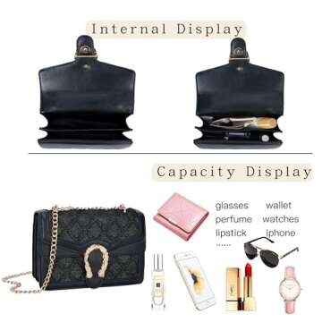 DEEPMEOW Womens Quilted Crossbody Shoulder Purse