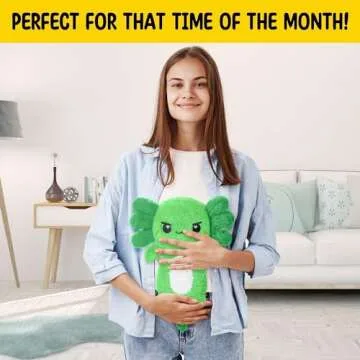 Green Axolotl Microwavable 1.5 lbs Unscented Heating Pad for Women and Kids- Cute Soft Cozy Pillow Plush Heatable Warm Stuffed Animals - Kawaii Hot and Cold Plushie - Axolotl Gifts for Girls and Boys