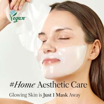 THE FACE SHOP Original Vegan Collagen Face Mask, Korean Glass Skin Essential, Peptide Hydrogel Mask ...