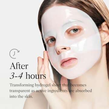 THE FACE SHOP Original Vegan Collagen Face Mask, Korean Glass Skin Essential, Peptide Hydrogel Mask for Firming & Skin Elasticity, Moisturizing, 4EA