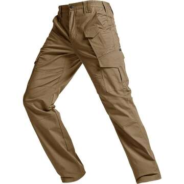 CQR Men's Flex Tactical Pants - Lightweight Cargo Style