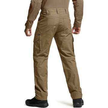 CQR Men's Flex Tactical Pants - Lightweight Cargo Style