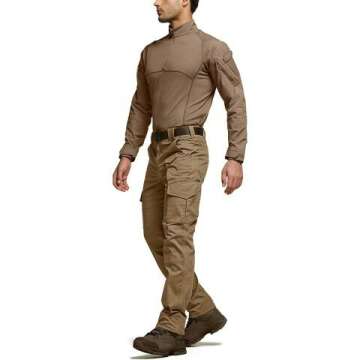 CQR Men's Flex Tactical Pants - Lightweight Cargo Style