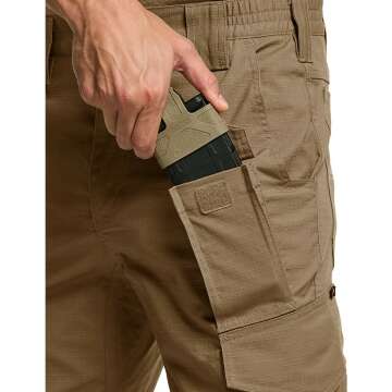 CQR Men's Flex Tactical Pants - Lightweight Cargo Style