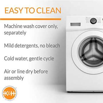 K&H Pet Products Dog Cot Replacement Cover, Designed to fit K&H XL Pet Cots (Sold Separately), Indoor Outdoor, Breathable Cooling Mesh Center, Machine Washable - Extra-Large 50 X 32in Gray