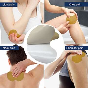 WILD+ Knee Pain Relief Patches, Warming Herbal Plaster for Knee Relief Patch, Natural Knee Patches Heat Patch for Pain Relief, Wormwood Pain Relief Patches for Knee Pain, Back, Neck, Shoulders-12 PCS