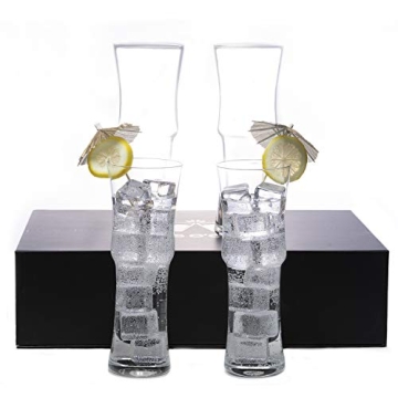 LEMONSODA Tall Cocktail Glasses Set of 4 - Highball Napoli Bar Glasses for Beer, Juice, Iced Tea - 1...