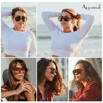 Appassal Retro Polarized Aviator Sunglasses Womens Men Vintage Double Bridge Square Sun Glasses AP3606, Tortoise Frame/Green Lens