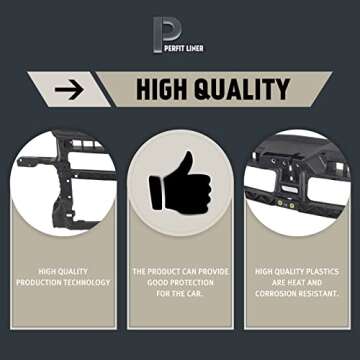 Perfit Liner Front Radiator Support Assembly Black Plastic Compatible With 2006-2010 VOLKSWAGEN Jetta 2.5L Engine VW1225128 1K0805588F