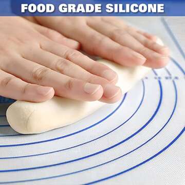 Silicone Pastry Mat Extra Thick Large Non Stick Baking Supplies Kitchen Counter Cooking Rolling Doug...