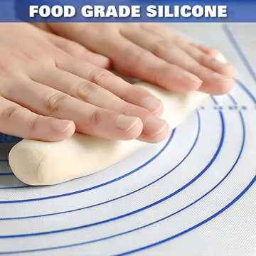 Silicone Pastry Mat Extra Thick Large Non Stick Baking Supplies Kitchen Counter Cooking Rolling Doug...