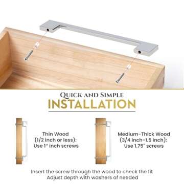 Southern Hills Polished Chrome Cabinet Pulls - 5 Pack - Chrome Drawer Pulls, Chrome Cabinet Handles, Kitchen Cabinet Pulls, Chrome Knobs for Cabinet Drawers and Dresser Drawer Hardware SH3229-CHR-5