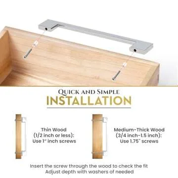 Southern Hills Polished Chrome Cabinet Pulls - 5 Pack - Chrome Drawer Pulls, Chrome Cabinet Handles, Kitchen Cabinet Pulls, Chrome Knobs for Cabinet Drawers and Dresser Drawer Hardware SH3229-CHR-5