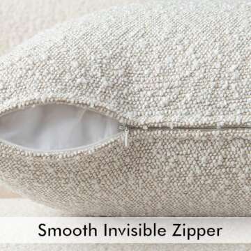 Woaboy Pack of 1 Decorative Throw Pillow Cover Pillowcase Textured Boucle Square Sofa Couch Pillow H...