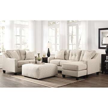 Benchcraft - Aldie Nuvella Contemporary Upholstered Sofa Chaise - Sand