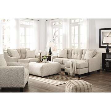 Benchcraft - Aldie Nuvella Contemporary Upholstered Sofa Chaise - Sand