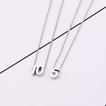 LOXUAKAM Dainty Tiny Number 9 Pendant Necklace, Silver Dainty Small Birthday Necklace for Women