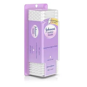 Johnson's Baby Safety Swabs 185 Count for Gentle Ear Care