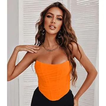 Stylish ADDHEAT Strapless Corset Top for Trendy Outfits