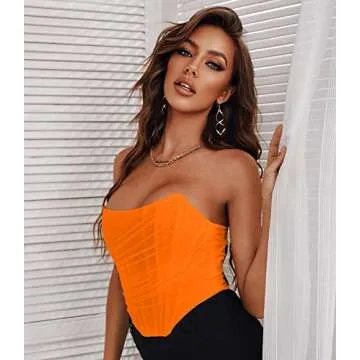 Stylish ADDHEAT Strapless Corset Top for Trendy Outfits