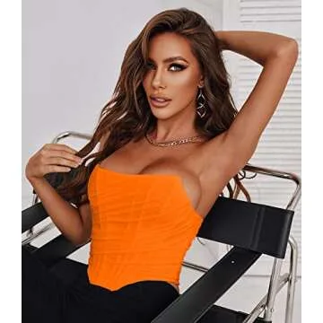 Stylish ADDHEAT Strapless Corset Top for Trendy Outfits