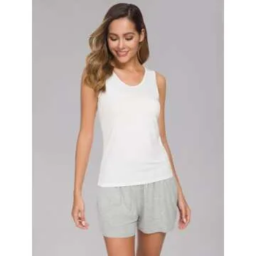 AMVELOP Basic Tank Top for Women Undershirts Sleeveless Layering Tank Top 2-4 Pack Black Gray White ...