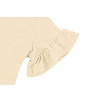 Plffkfly Girls Cute Basic Casual T Shirt Short Ruffles Sleeve Crewneck Breathable Elegant Tunic Tops Tees