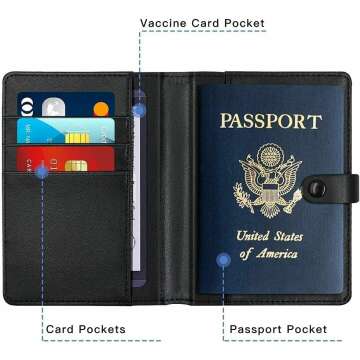 AirTag Travel Wallet Package with Passport Holder Black