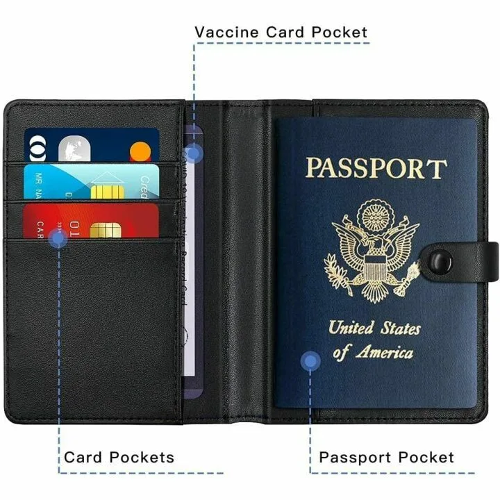 AirTag Travel Wallet Package with Passport Holder Black