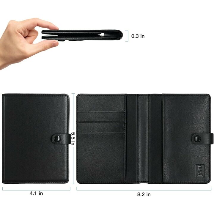 AirTag Travel Wallet Package with Passport Holder Black