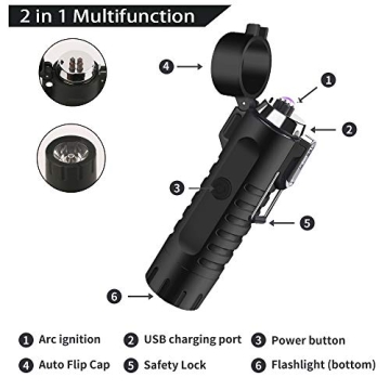 JiaDa Electric Plasma Lighter & Flashlight - Compact & Reliable
