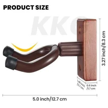 KKG Guitar Wall Mount - Elegant Solid Wood Guitar Hanger for Display and Safety