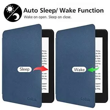 CoBak Kindle Paperwhite Case - All New PU Leather Smart Cover with Auto Sleep Wake Feature for Kindle Paperwhite 10th Generation 2018 Released, Dark Blue