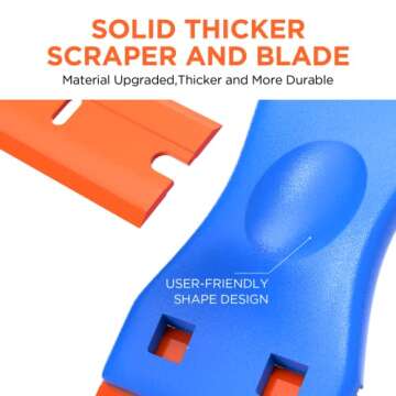 Durable Plastic Razor Blade Scraper Tool for Scratch-Free Cleaning