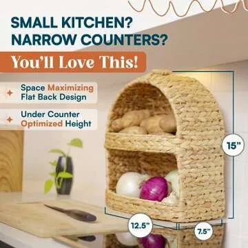 Premium Potato and Onion Storage Bin for Stylish Kitchen Organization