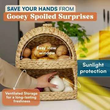 Premium Potato and Onion Storage Bin for Stylish Kitchen Organization