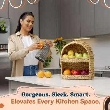 Premium Potato and Onion Storage Bin for Stylish Kitchen Organization