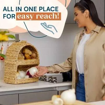 Premium Potato and Onion Storage Bin for Stylish Kitchen Organization