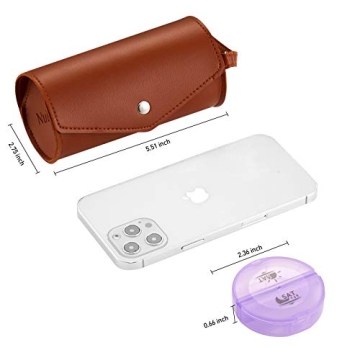 Weekly Pill Organizer 2 Times a Day, Large 7 Day Pill Box with PU Case FGcase AM PM Pill Box Daily Pill Cases Medicine Box - Rainbow Brown