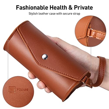 Weekly Pill Organizer 2 Times a Day, Large 7 Day Pill Box with PU Case FGcase AM PM Pill Box Daily Pill Cases Medicine Box - Rainbow Brown