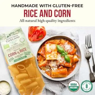 Antichi Poderi Paccheri Pasta - Organic Pasta Made from Corn and Rice - Large Circle Gluten-Free Pas...