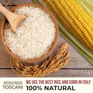 Antichi Poderi Paccheri Pasta - Organic Pasta Made from Corn and Rice - Large Circle Gluten-Free Pasta Imported from Italy, Italian Jumbo Pasta Shells - Flavorful Gourmet Pasta - 8.8 oz / 250g