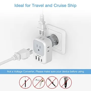 TESSAN 7-in-1 Type E/F Plug Adapter for Europe Travel