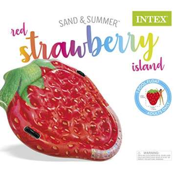 Intex Red Strawberry Inflatable Island, 63in x 52in x 10in