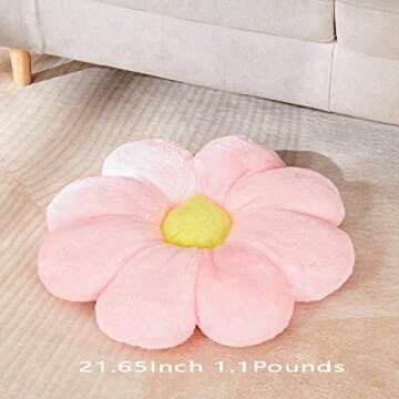 Ailive 21.6In Pink Flower Shaped Throw Pillow Floor Pillow Cushion Cute Preppy Funky Desk Plush Chair Cushion Decorative Throw Pillows for Girls Adults
