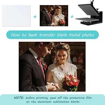 Hotop 8 Pack 6x8 Sublimation Metal Photo Blanks