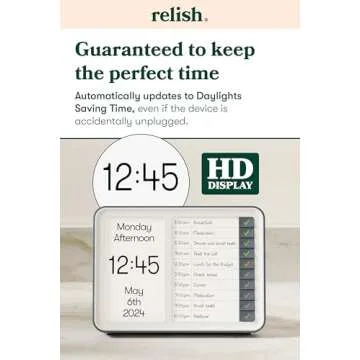 Relish Day Hub Dementia Clock with Task Manager for Seniors