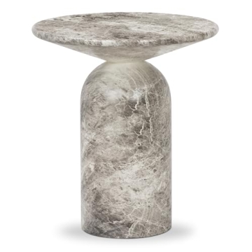 POLY & BARK Wels End Table, Grey Marble
