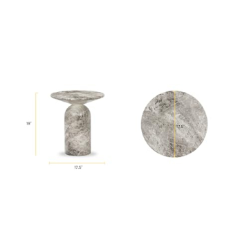 POLY & BARK Wels End Table, Grey Marble
