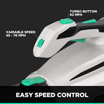 Litheli 40V Cordless Leaf Blower Battery Leaf Blowers for Lawn Care, with Brushless Motor, Axial Blower for Blowing Leaf, Dust, Snow, Debris, with 2.5Ah Battery & Charger Included